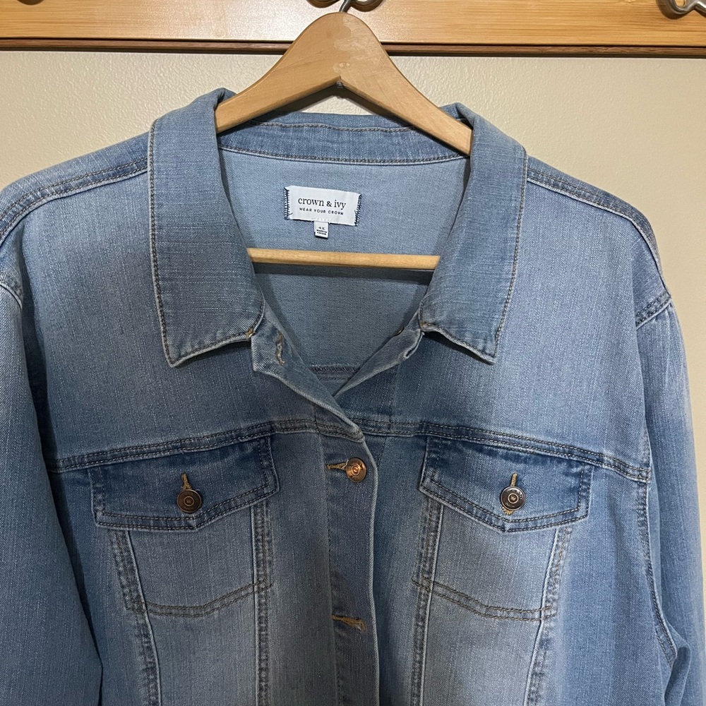 Crown & Ivy Light Blue Denim Jacket